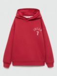 Mango Kids' Bercy Slogan Hoodie, Red