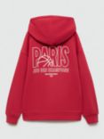 Mango Kids' Bercy Slogan Hoodie, Red