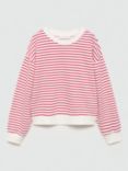 Mango Kids' Rouge Stripe Sweatshirt, Natural White