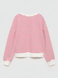 Mango Kids' Rouge Stripe Sweatshirt, Natural White