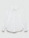 Mango Kids' Cora Long Sleeve Shirt, White