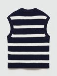 Mango Kids' Cotton Stripe Gilet, Navy