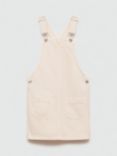 Mango Kids' Margot Pinafore Dress, Light Beige