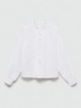 Mango Kids' Cotton Candela Long Sleeve Blouse, White