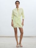 Mango Ane Check Shirt Dress, Yellow/Multi