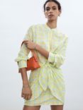 Mango Ane Check Shirt Dress, Yellow/Multi