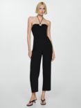 Mango Sure Ring Halterneck Jumpsuit, Black