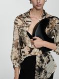 Mango Misha Semi Sheer Animal Print Shirt, Multi