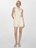 Mango Arrow Sleeveless Playsuit, Off White