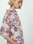 Mango Lena Floral Shirt, Cream/Multi