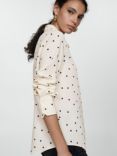 Mango Basic Polka Dot Shirt, White/Black