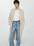 Mango Ringo Open Neck Coat, Pastel Grey