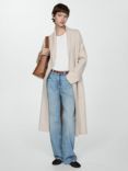 Mango Ringo Open Neck Coat, Pastel Grey