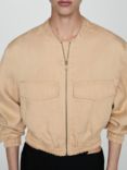 Mango Gelato Bomber Jacket, Light Beige