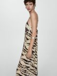 Mango Kika Animal Print Dress, Cream/Multi