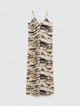 Mango Kika Animal Print Dress, Cream/Multi