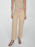 Mango Catherin Culotte High Rise Jeans, Beige