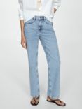 Mango Matilda Straight Leg Jeans, Light Blue