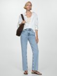 Mango Matilda Straight Leg Jeans, Light Blue