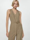 Mango Lemon Linen Blend Jumpsuit, Beige