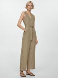 Mango Lemon Linen Blend Jumpsuit, Beige