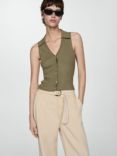 Mango Ali Fine Knit Top, Khaki