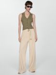 Mango Ali Fine Knit Top, Khaki