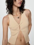 Mango Chachi Fine Knit Top, Beige