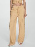 Mango Coral Wide Leg Trousers, Sand