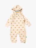 Little Green Radicals Baby Organic Cotton Rainbow Snug as a Bug Suit, Cream