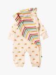 Little Green Radicals Baby Organic Cotton Rainbow Snug as a Bug Suit, Cream