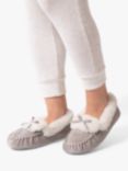 totes Sparkle Moccasin Slippers, Grey