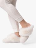 totes Textured Faux Fur Slippers, Cream