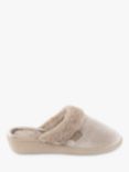 totes Sparkle Velour Heeled Mule Slippers, Mink