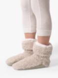 totes Faux Fur Slipper Sock Booties, Cream