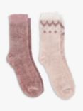 totes Fair Isle Chenille Bed Socks, Fairisledusky Pink