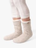 totes Textured Button Detail Slipper Socks, Biscuit