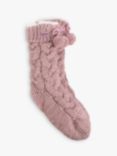 totes Toasties Textured Slipper Socks, Dusky Pink