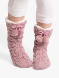 totes Toasties Textured Slipper Socks, Dusky Pink