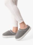 totes Borg Chunky Swept Back Mule Slippers, Grey