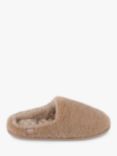 totes Curly Fur Mule Slippers, Beige