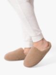 totes Curly Fur Mule Slippers, Beige