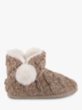 totes Cable Knit Bootie Slippers, Brown