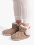 totes Cable Knit Bootie Slippers, Brown