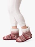 totes Fairisle Knit Boot Slippers, Fairisle