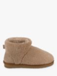 totes Curly Faux Fur Boot Slippers, Beige