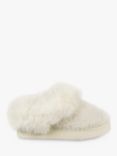 totes Textured Mule Fluffy Lined Slippers, Cream