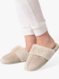 totes Velour Mule Slippers, Taupe