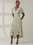 Jolie Moi Chelsea Pleated Midi Dress, Green/Multi