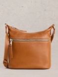 White Stuff Mini Fern Leather Cross Body Bag, Mid Tan